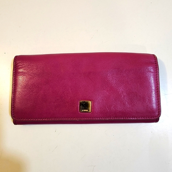 LODIS Pink Fuschia leather wallet - Picture 1 of 10